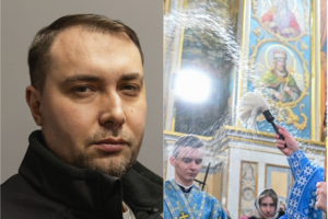 Буданов поухаживал за женой после того, как ее полили водой