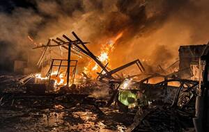 На месте прилетов был сильный пожар