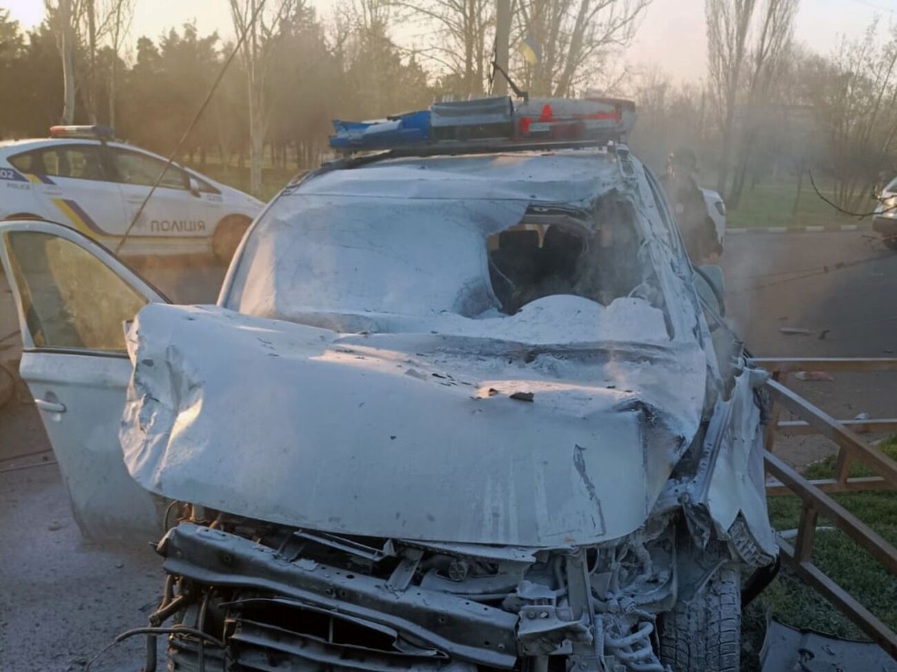 Под удар попал автомобиль бойцов стрелкового батальона