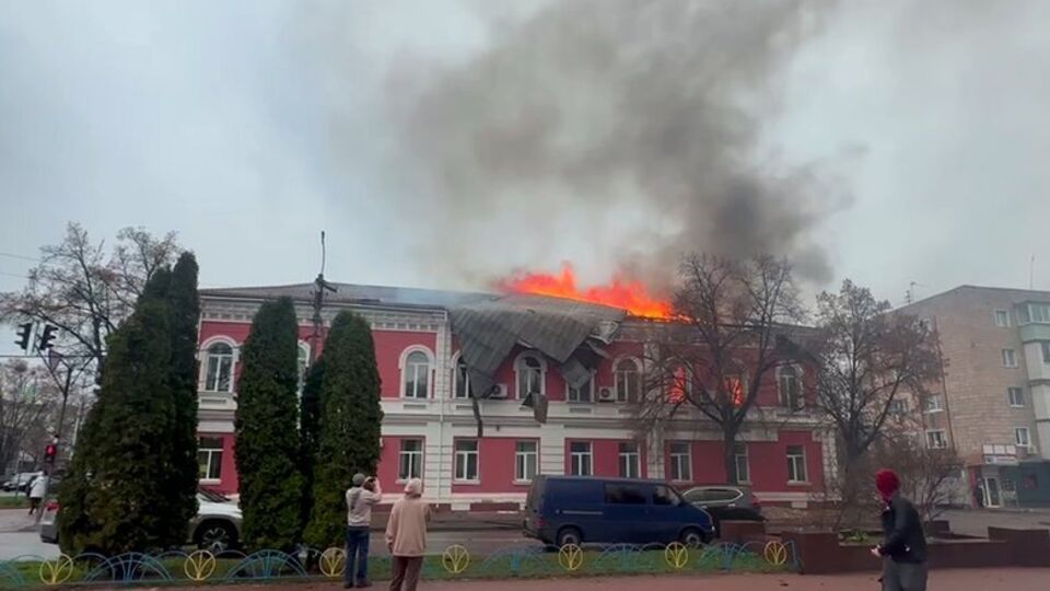 В здание попал российский дрон