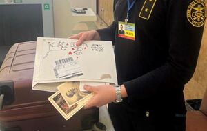 На Закарпатті митники вилучили листівки із зображенням Гітлера, які можуть мати історичну цінність. Фото
