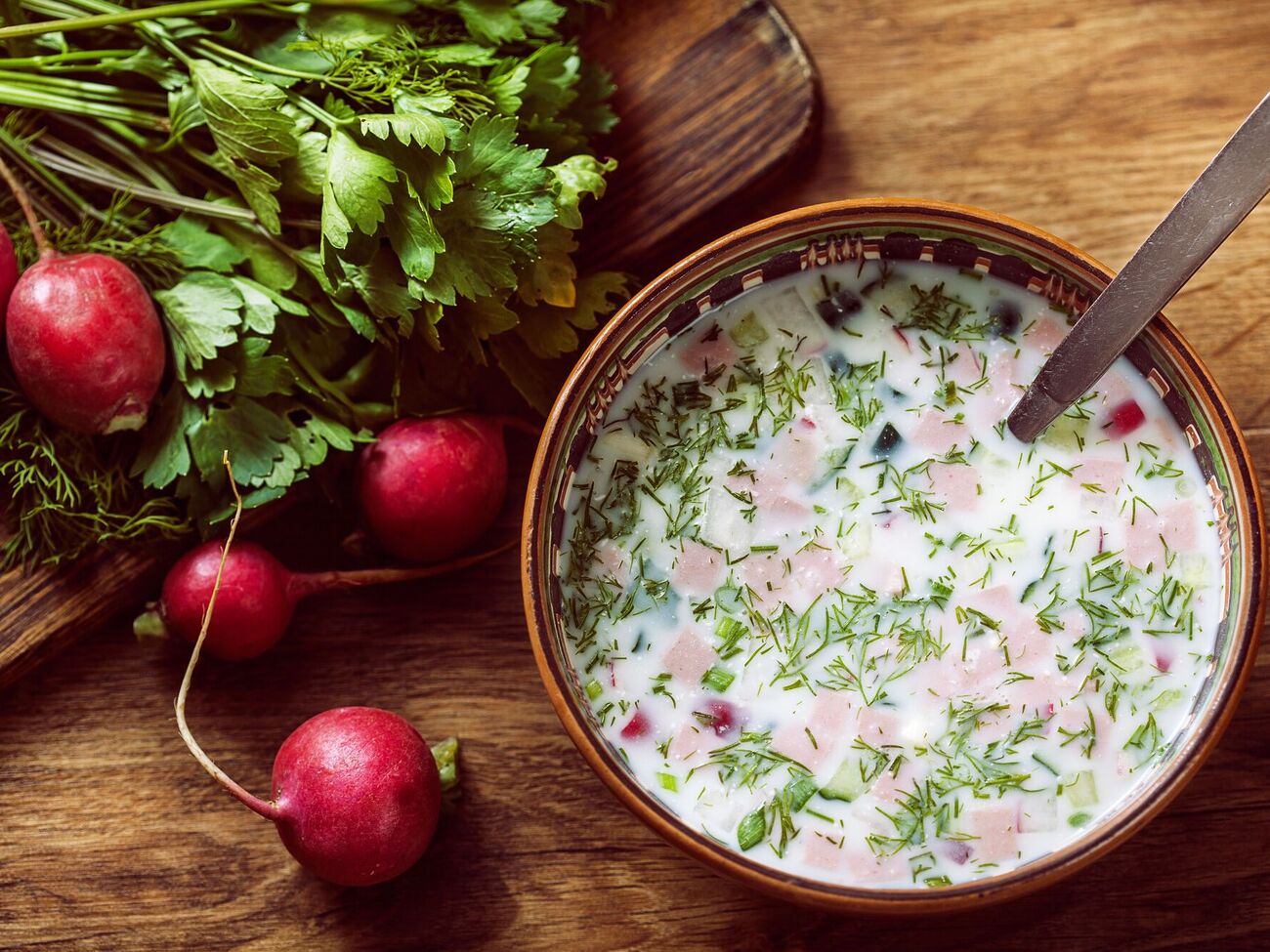 Самая вкусная окрошка с вареной колбасой. Рецепт