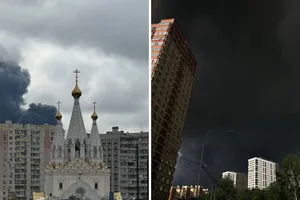 "Дивись, яка чорнота", "Світанку не буде". Москву після удару по НПЗ накриває чорний дим. Фоторепортаж