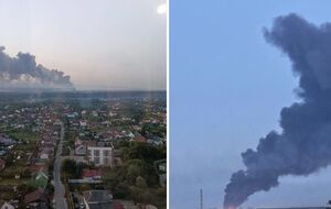 В Липецке после атаки возник масштабный пожар в районе крупного металлургического комбината
