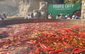 Казан на понад три тонни із 600 кг м'яса: в Україні зварили рекордну порцію бограча. Фото