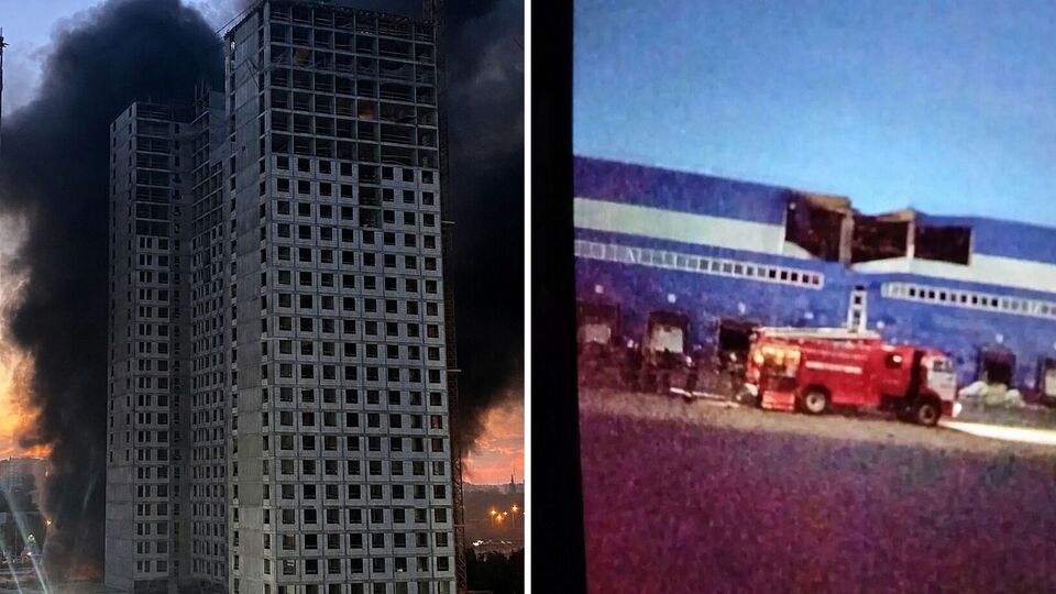Более 600 дронов атаковали Москву, возникли пожары, поврежден Wildberries в Подмосковье. Фото, видео