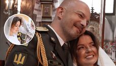 Вона – у божественній вінчальній сукні, а він – у формі. Падалко і Соболєв обвінчалися. Фото