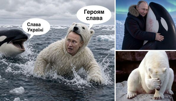 "Ведмеді на боці печенігів" і партія "Едим Россию". Як в інтернеті висміяли путінських "косаток-убивць"