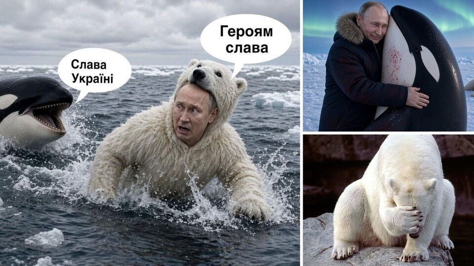 "Медведи на стороне печенегов" и партия "Едим Россию". Как в интернете высмеяли путинских "косаток-убийц"