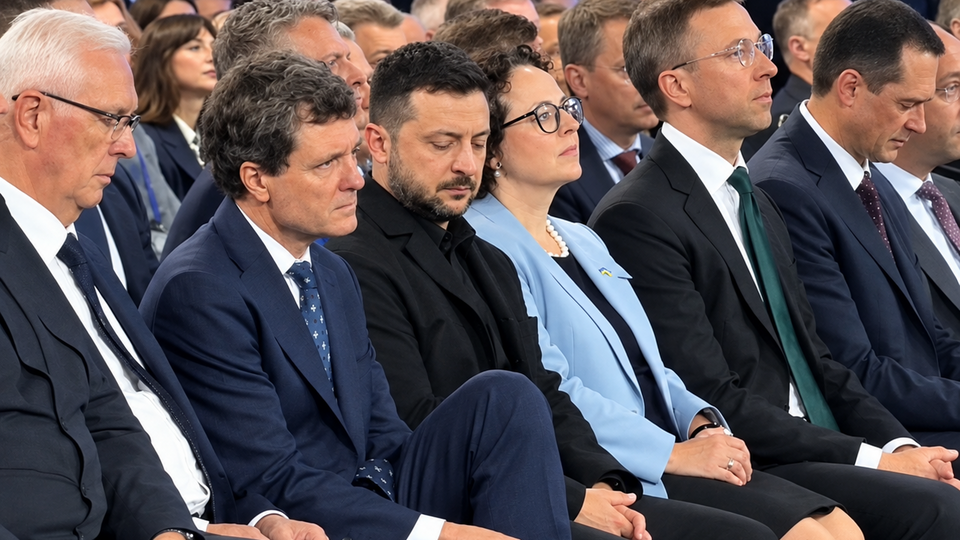 Президент Румынии задрал брюки прямо во время саммита и вызвал искреннее удивление у Зеленского. Видео